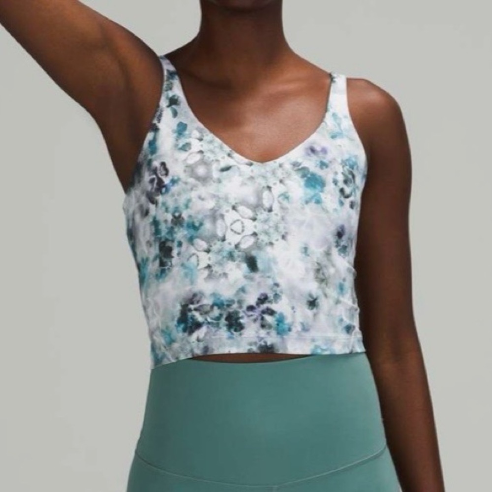 LULULEMON Kaleidofloral Align‎ Crop Buttery Nulu Tight Fit Active Tank Top Sz 12